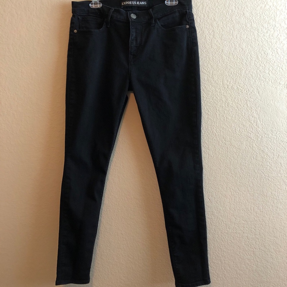 Express Black Mid-Rise Jean Legging • Size 12